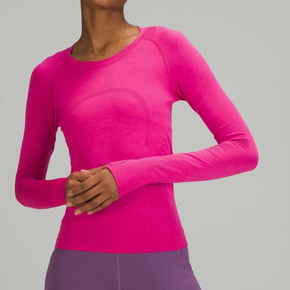 Lululemon Sonic Pink Swiftly Tech Long Sleeve — Race Length